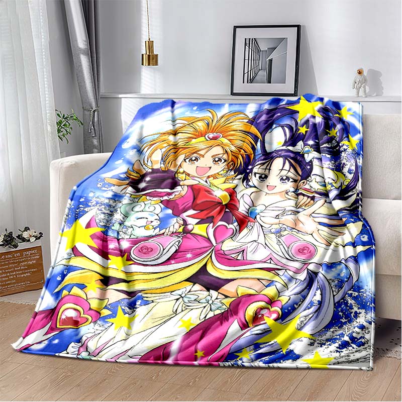 This 3D printed Pretty Cure soft plush blanket is made of flannel and is suitable for use in living rooms, bedrooms, beds, sofas