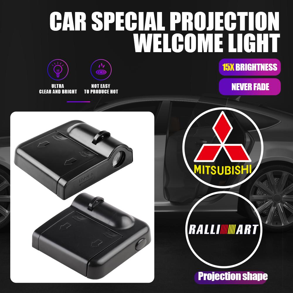 Car HD Projector Lamp Car Door Wireless Welcome Light LED Decoration For Mitsubishi Ralliart Lancer Ex Outlander Pajero ASX EVO