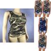 Stylish Women's Ladies Sleeveless Camo Vest Tops With Breathable Fabric For Summer