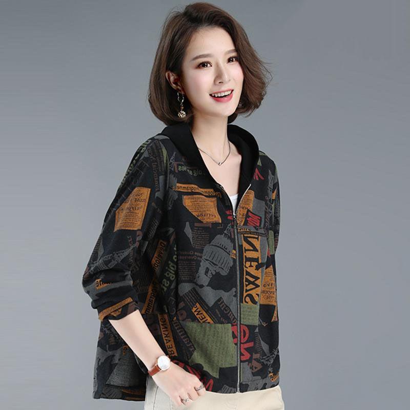 New Women's Jackets Long Sleeve Hooded Causal Windbreaker Female Basic Coats Zipper Lightweight Jackets Bomber Outwear