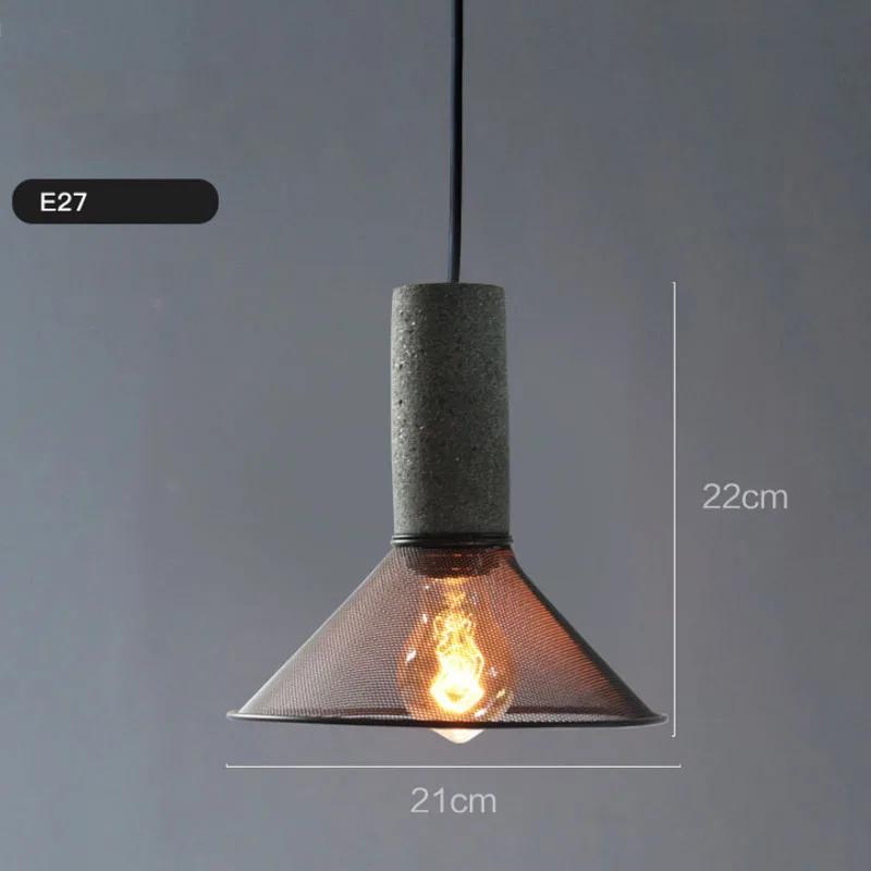 Modern Industrial Style Pendant Light Indoor LED Cement Chandelier Suspension Bedroom Hanging Light for Hall Cafe Bar Table