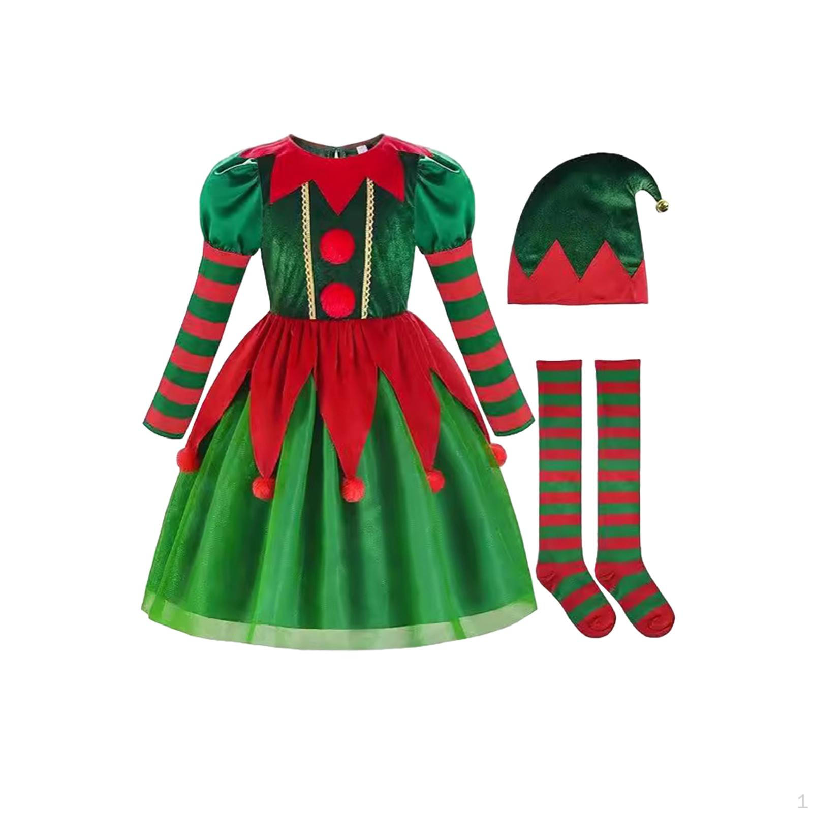 

Костюм рождественского эльфа, одежда для косплея на день рождения, карнавал XS for Height 100cm