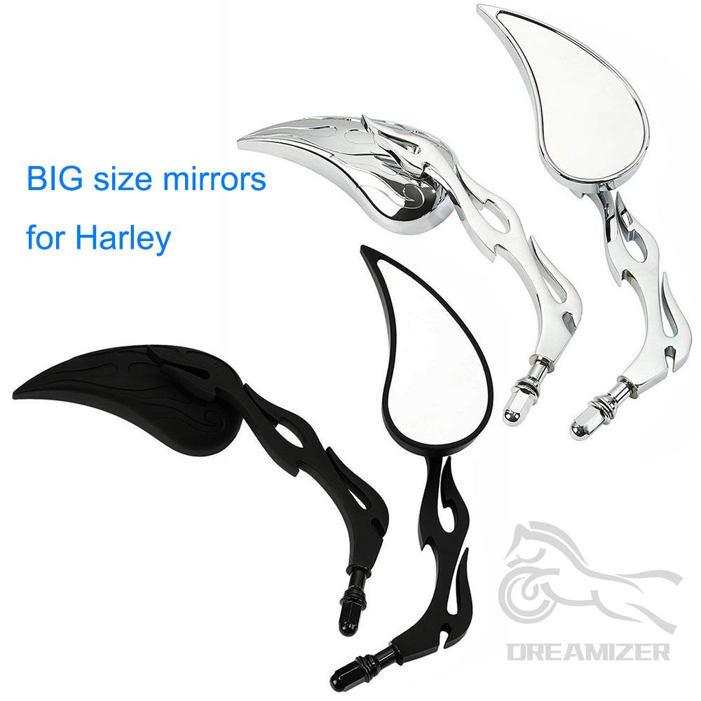 Motorcycle Mirrors Chrome Skull Teardrop Harley Chopper Cruiser
