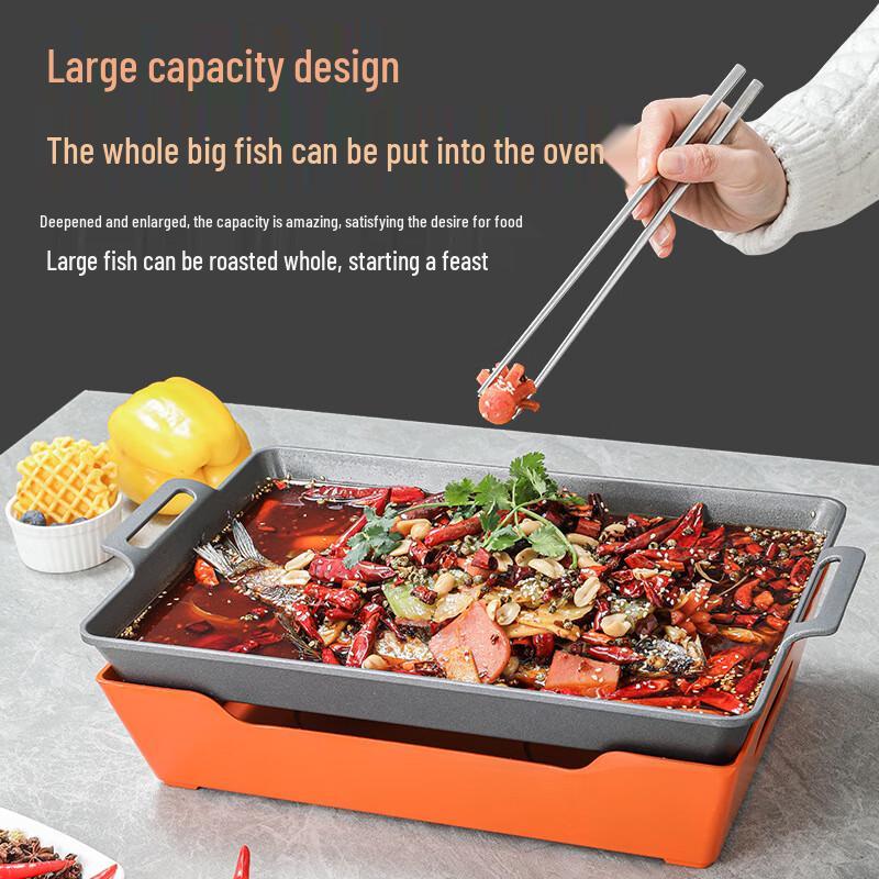 ZISIZ Aluminum Alloy Non-stick Rectangular Fish Grill