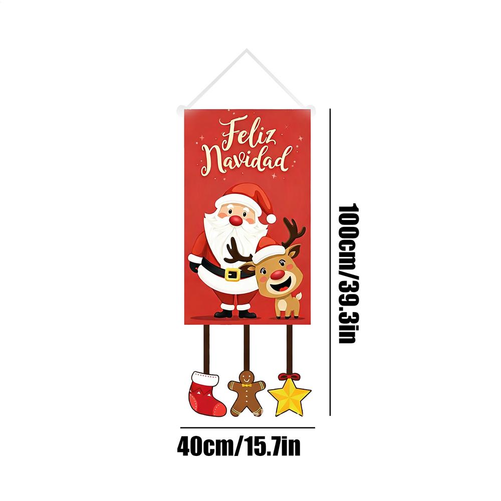 

Christmas Party Flag Waterproof Santa Claus Decorative Banner Garden Flag Christmas Flag Hanging Door Curtain Ornaments