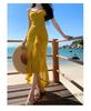 Elegant Slim Fit Irregular Split Beach Dress - Perfect for Vacations, Parties, and Birthdays
