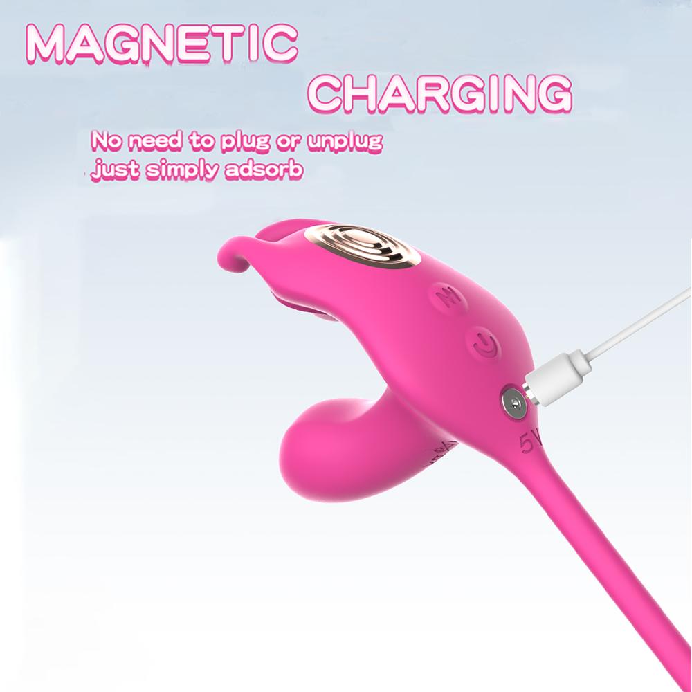 3-in-1 tragbarer Vibrator Liebesei weiblicher Masturbator biegsamer Massage-Stab Brustwarzen-Klitoris G-Punkt Stimulation Sexspielzeug für Frauen