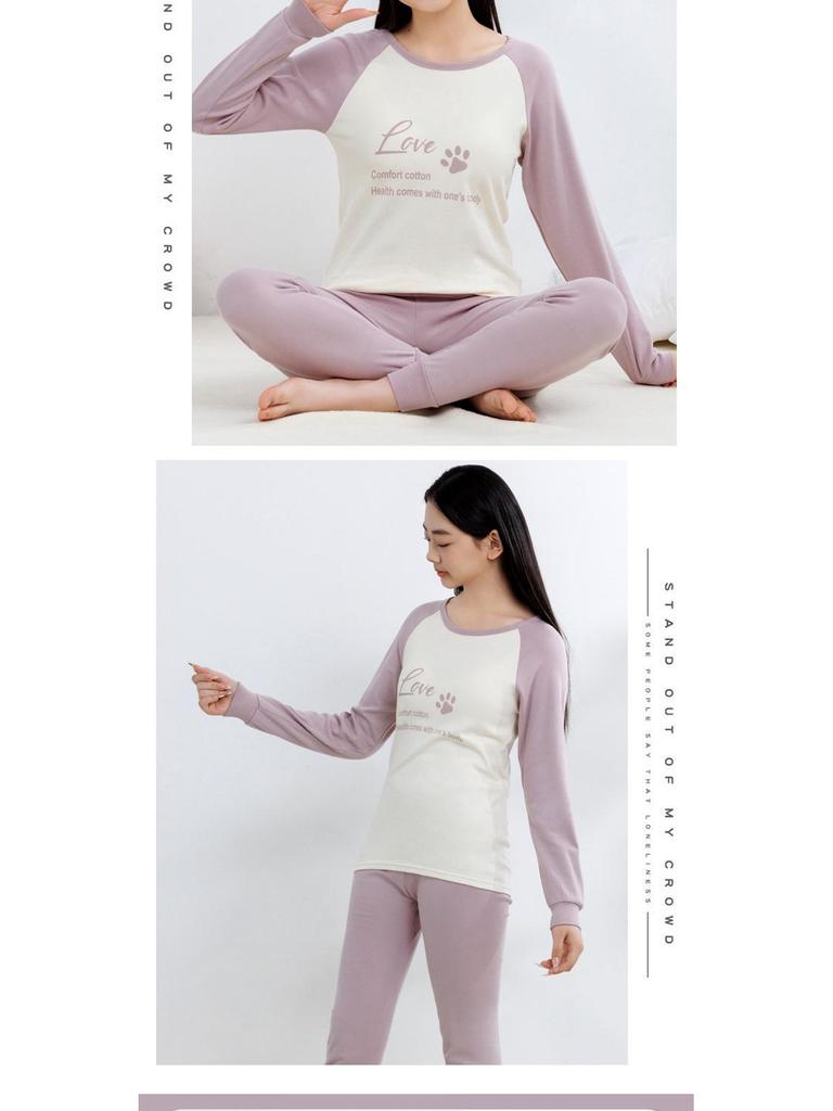 Termounderställ för barn: Bomullsunderställspyjamas för pojkar och flickor för höst och vinter