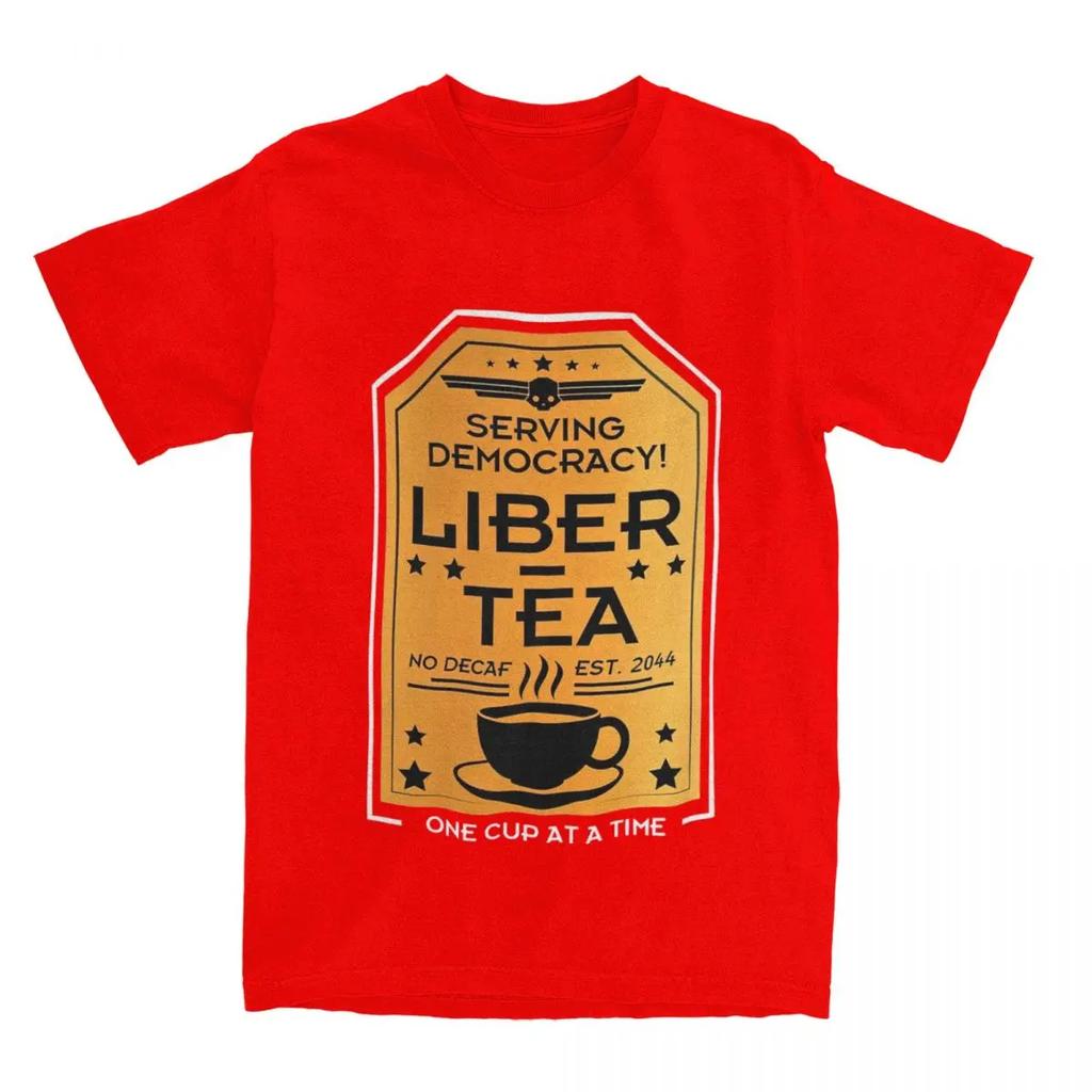 Helldivers 2 Liber Tea T Shirt Apparel Men Women Cotton Awesome Cup of Liber-Tea Tees Short Sleeve Clothing Graphic Printed
