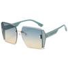 Square plastic teeth frameless trimmed sunglasses Internet celebrity personality big brand glasses big frame fashion sunglasses explosion