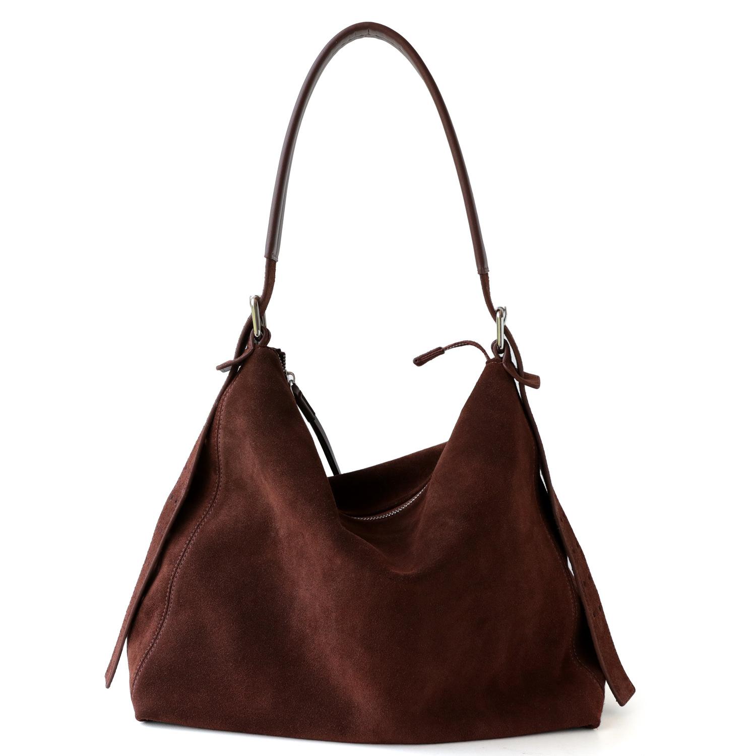 

Frosted Cowhide Tote Bag for Women, Large Capacity Crossbody, Fashionable, Simple, High-end Feeling, Underarm Shoulder Bag кавовий