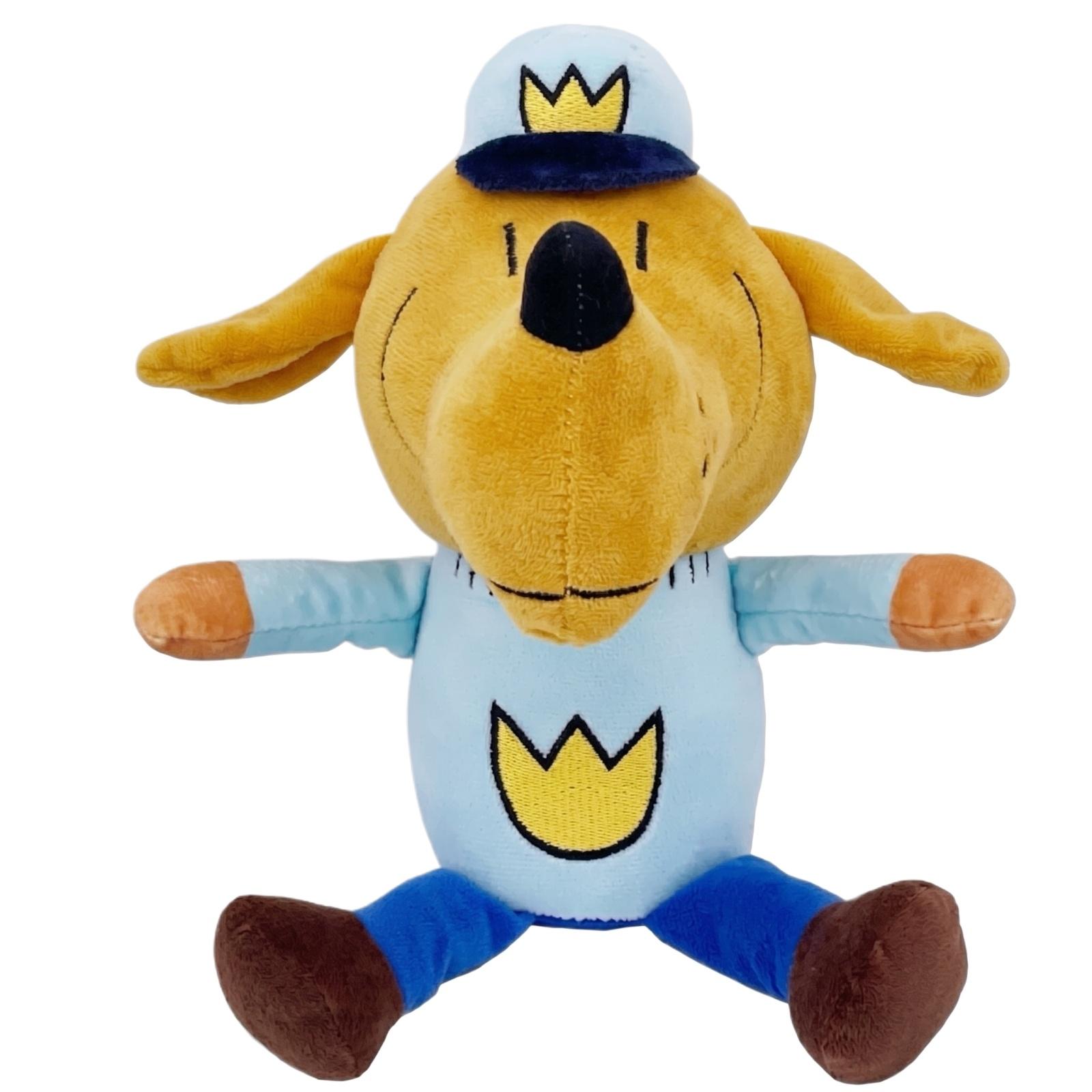 

Soft Plush Stuffed Animal Toy Dog with Embroidered Crown Design on Hat and Shirt Suitable for Home Decoration and Playtime Companion One Size