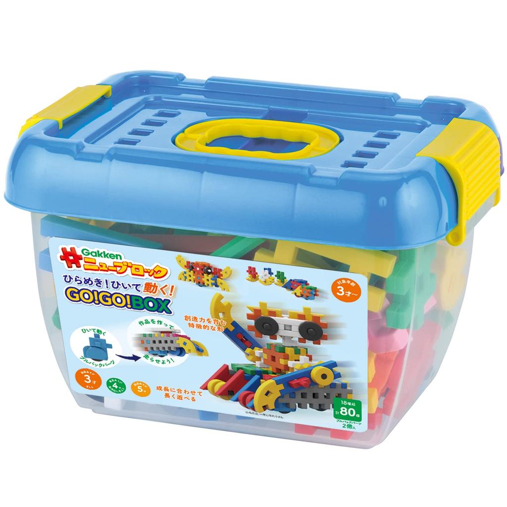 Gakken New Block Spark Pull and Move GO GO BOX 18 Types 80 Pieces 83224