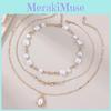 Geometric Artificial Pearl Pendant Necklace For Women With Multilayer Chain Summer Style