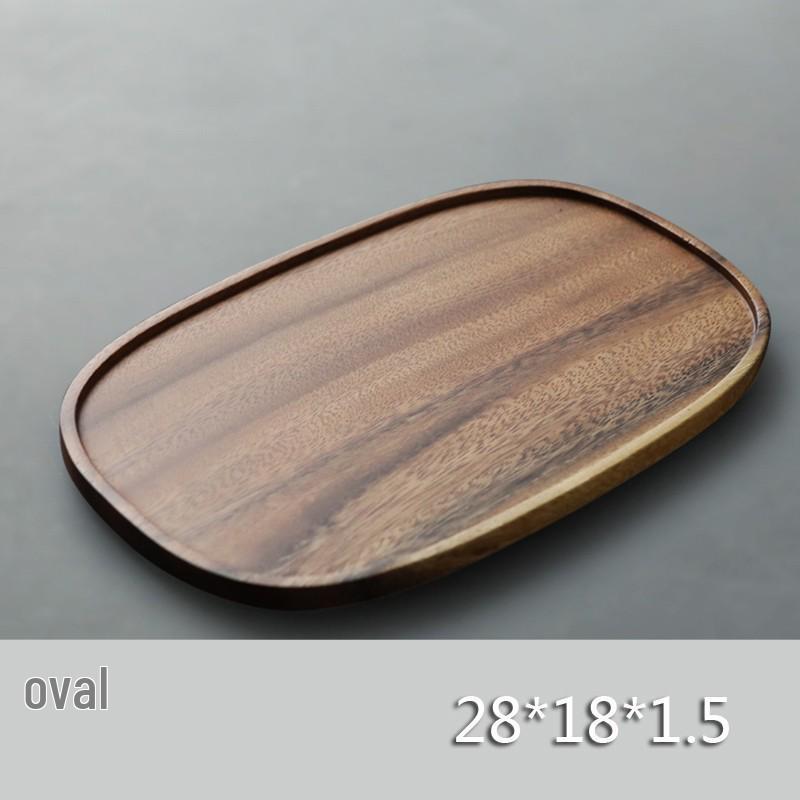 Wooden Leaf-Shaped Snack and Tea Tray