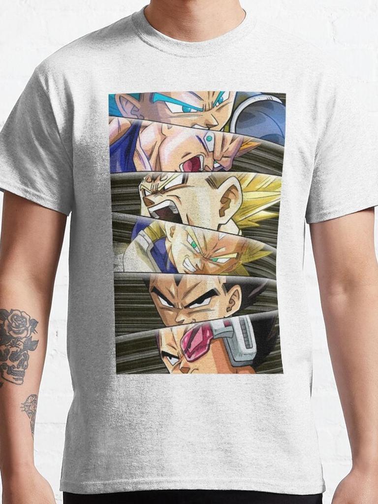 Dragon Ball Animation GOKU Majin Buu Tryckta Herr- och Dam-T-shirts Ren Bomull Japansk Sommarmode Lös Kortärmad