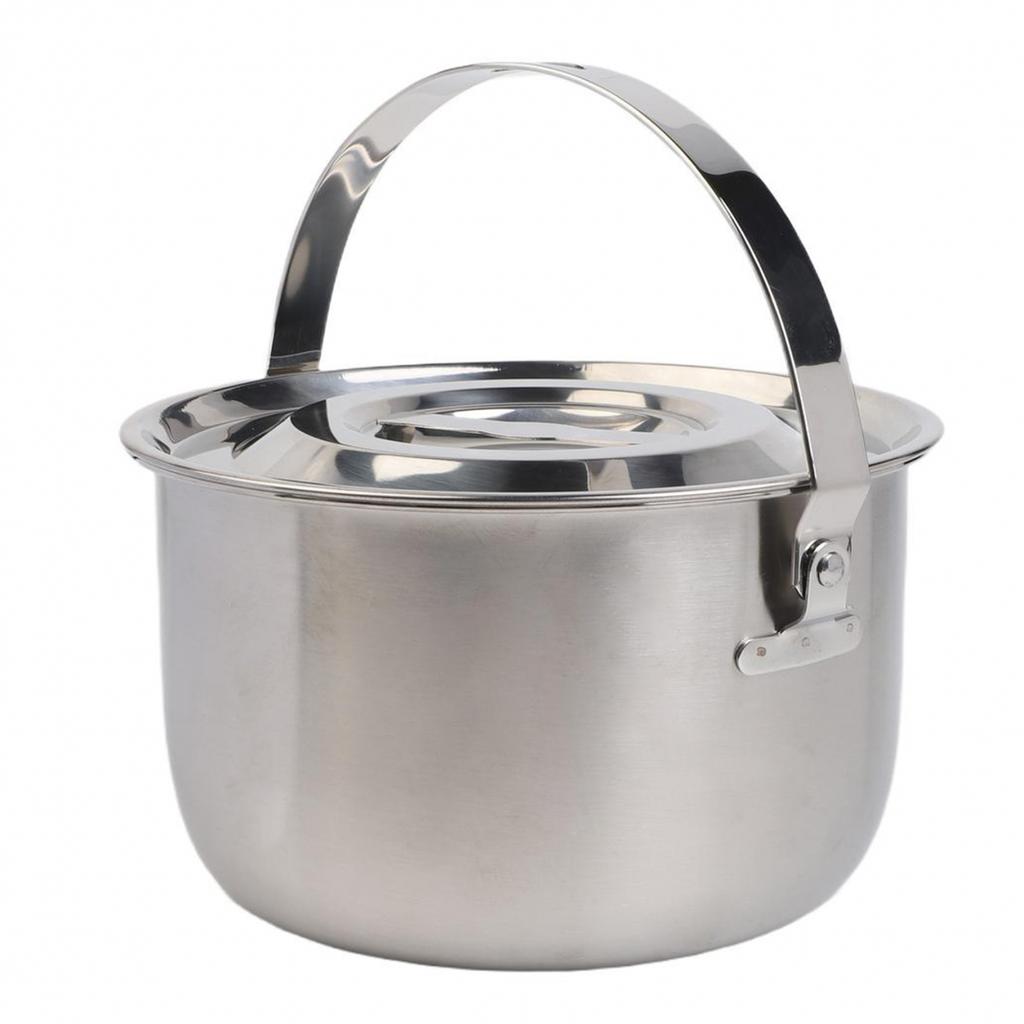 Camping Cookware Outdoor Cooking Stainless Steel Pot Fitting Lid
