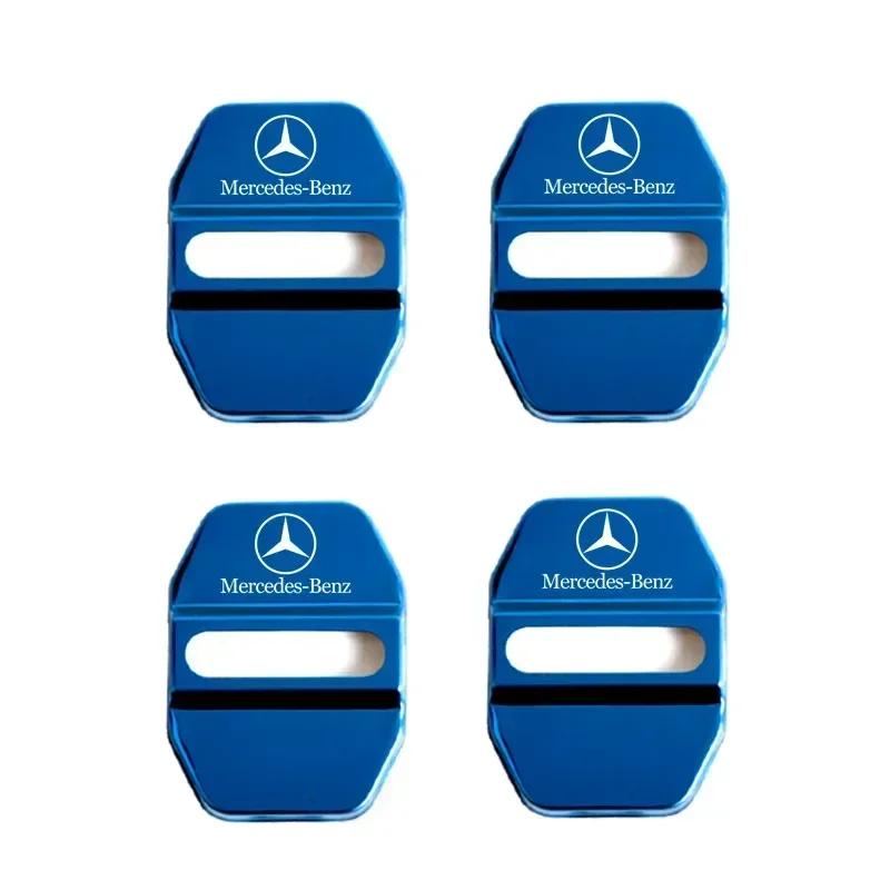 DQY2   4PCS Car Styling Car Door Lock Covers stikcer Case for Mercedes Benz New B/C/E Class A Class C200L GLC GLK CLA GLA Accessories