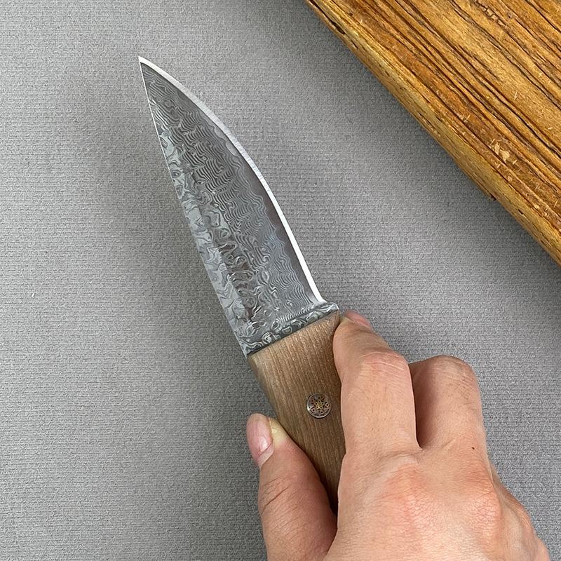 Damascus Knife Boning Meat Cutting Fruit Vegetables Kitchen Knives Damascus Steel Wooden Handle Utility Knives Chef Cooking Tool