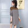 Autumn New Striped Shirt Design Niche Shawl Fake Two-piece Shirt Autumn Long-sleeved