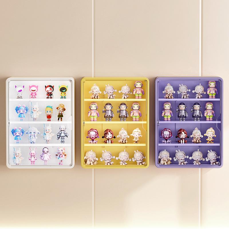 Transparent Dustproof Pop Mart Figure Display Stand - Wall-Mountable Doll Storage Cabinet