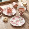 200ml Manuale Fiore Ceramica Caffettiera Tazza da caffè Piattino Set Tè Pomeridiano Cina Nero Tazza da tè Piattino Decorazione Ristorante