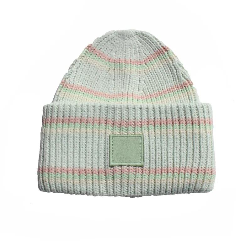 Couple Winter High Quality Thick Wool Smiling Face Knitted Hat For Men And Women Couples Winter Warm Knitted Hat Curled Edge Hat