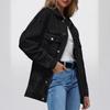 Women's Oversized Denim Jacket Button Down Boyfriend Jean Jacket with Chest Pockets