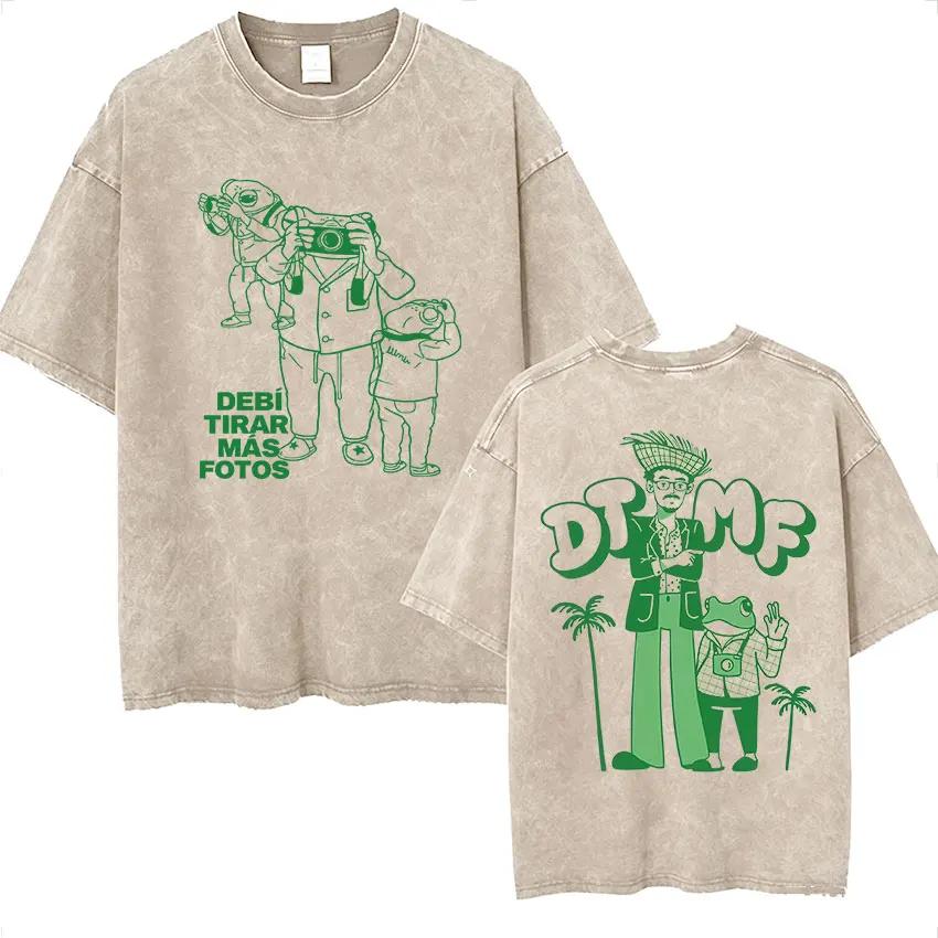 Rolig Debi Tirar Mas Fotos DTMF Vintage Tvättad T-shirt Bad Bunny Album 2026 Merch T-shirts Herr Dam Harajuku Överdimensionerad T-shirt