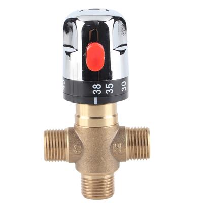 Brass Thermostatic Mixing Valve Water Temperature Pipe Basin Thermostat Control
