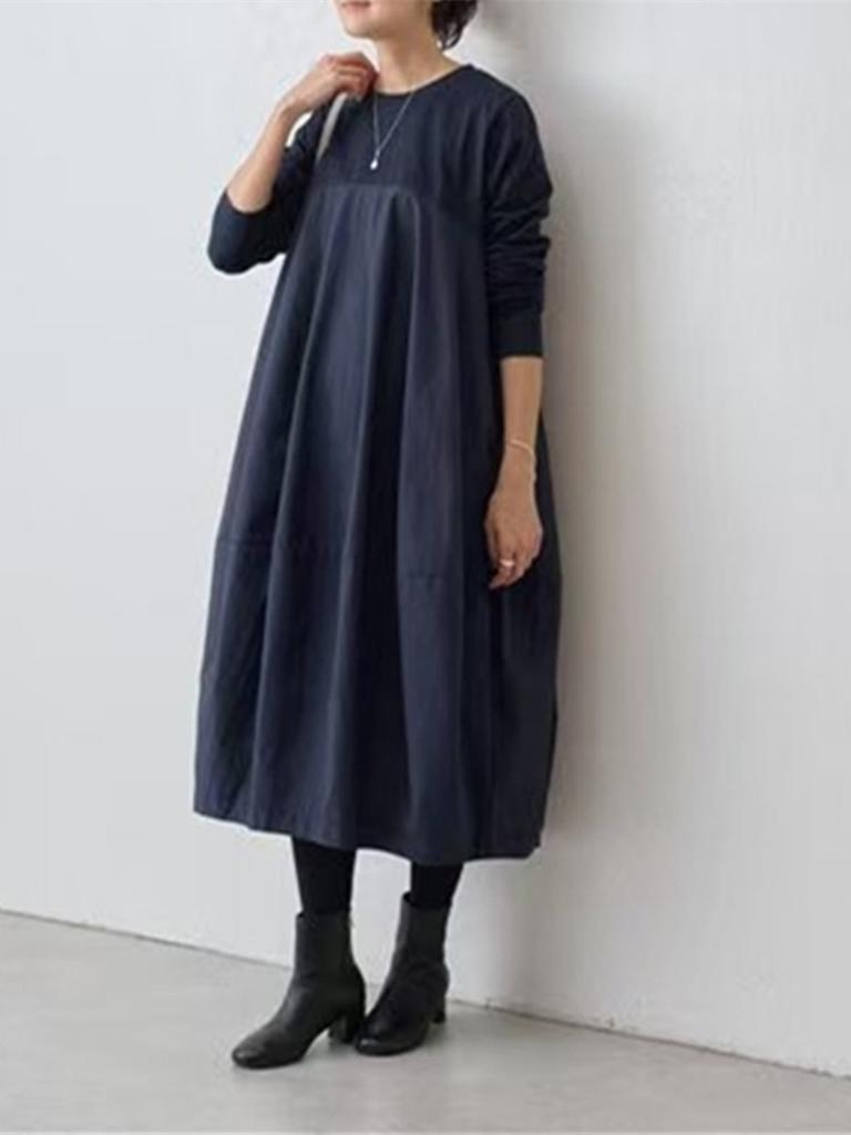 New Autumn Winter Korean Lolita Style Knit Patchwork Long Sleeve Dress