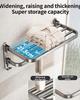 Upgrade And Thicken Grey/Black 40CM-60CM Towel Rack Space Aluminum Toilet Storage Rack Wall Mounted BathTowel Rack