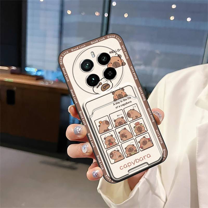 Stoßfeste Vollschutz-Handyhülle für Realme GT5 Pro TPU-Rückseite Niedliches Modedesign Kartenfach Schmutzabweisend Cartoon