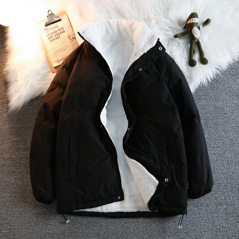 

Зимняя новая утепленная куртка с утолщенными лацканами, мужская и женская, свободная куртка с утеплителем, демисезонная куртка с утеплителем M