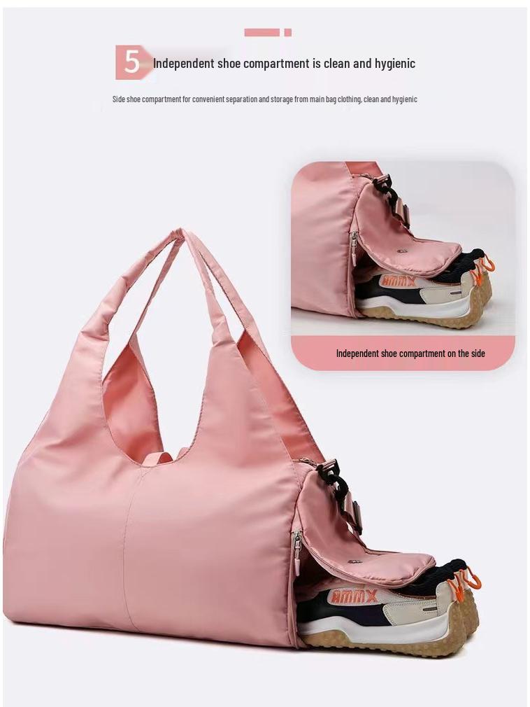 Borsa da Yoga Multifunzionale di Grande Capacità con Logo, Scomparto per Scarpe e Tracolla