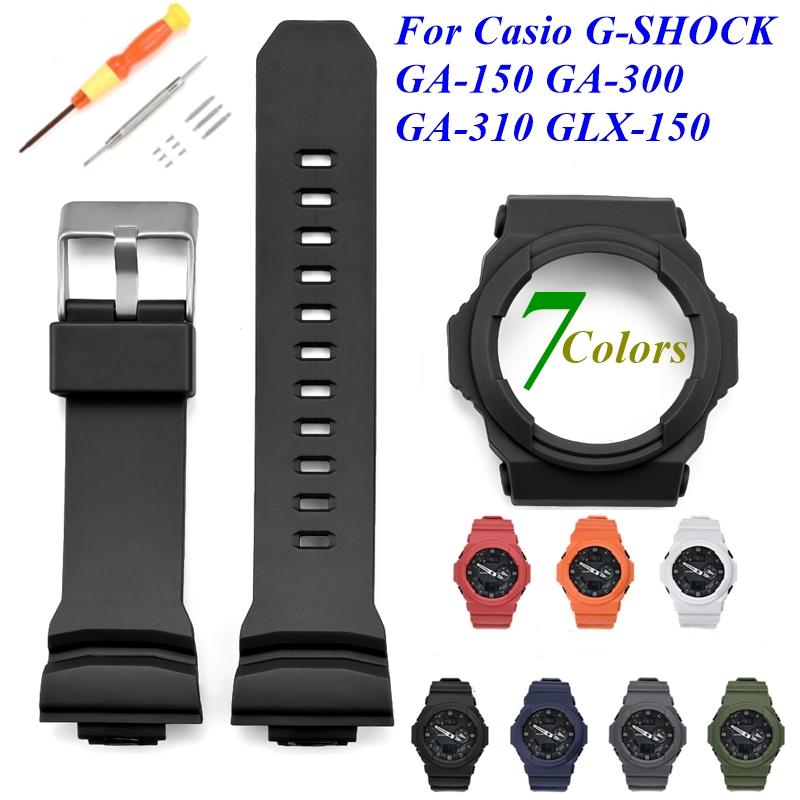 Pour CASIO G-SHOCK GA-110/150/200/201/300/310 Bracelet de Montre Résine Lunette Cadre Protecteur Boîtier Pare-chocs Boîte Bracelet Coque