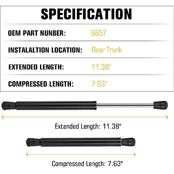 Rear Trunk Lift Support Shocks For Dodge Challenger 2008-2018 Gas Spring Strut Rod 6657 2 Pcs
