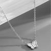 Layered Butterfly Pendant Necklace Fashion Stainless Steel Choker Tarnish Free Necklace  For Women