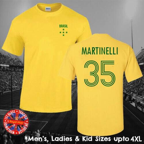 Brazil Brasil Gabriel Martinelli Football T-shirt Men s Ladies Kids World Cup S