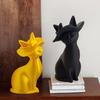3D Printed Cat Figurine, Minimalist Modern Elegant Cat Sculpture, Small Collectible Animal Statue for Shelf Desk Decor