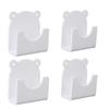 4PCS Adhesive Shower Rod Holder Acrylic Cartoon Style Wall Mount Shower Curtain Rod Bracket for Bathroom Room Divider