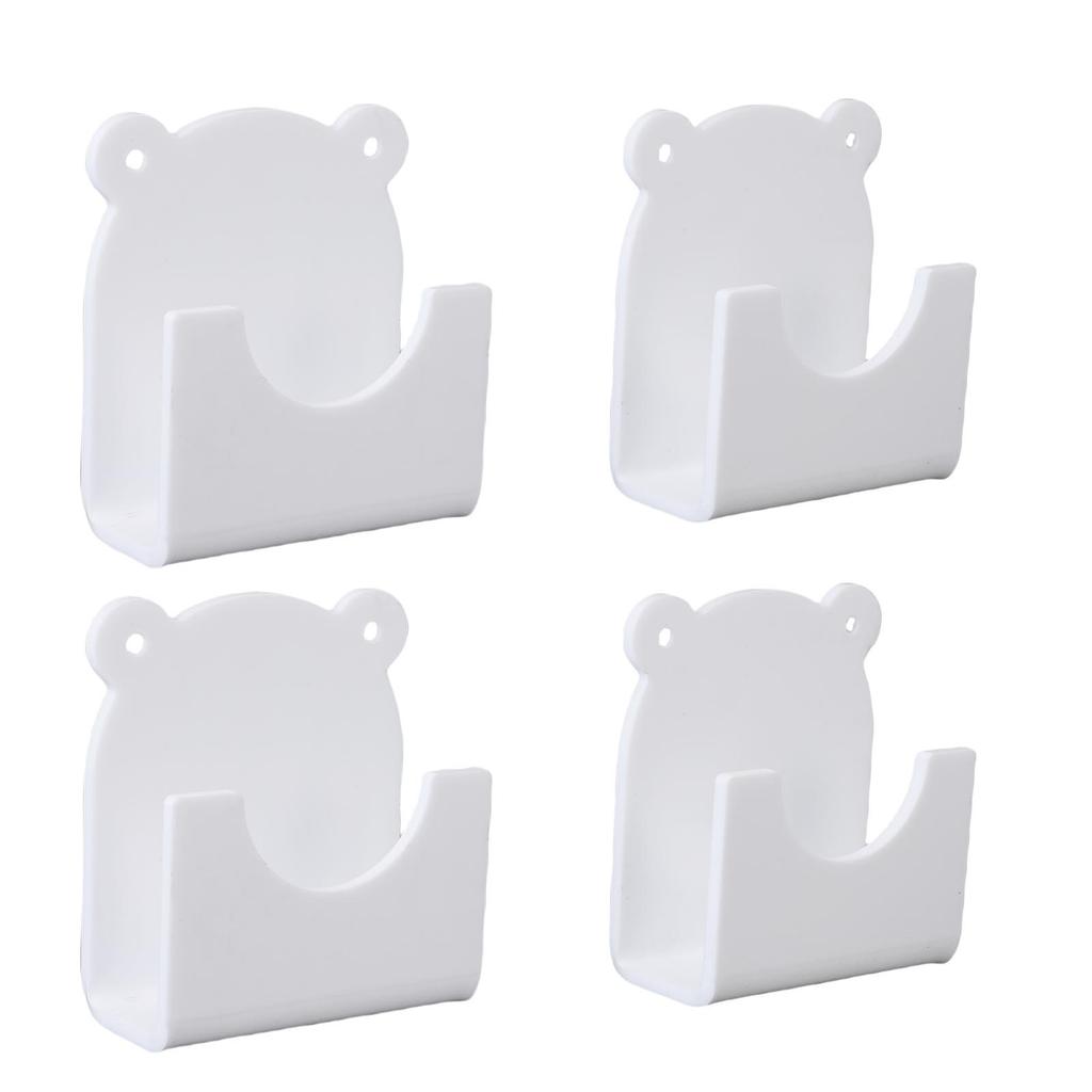 4PCS Adhesive Shower Rod Holder Acrylic Cartoon Style Wall Mount Shower Curtain Rod Bracket for Bathroom Room Divider