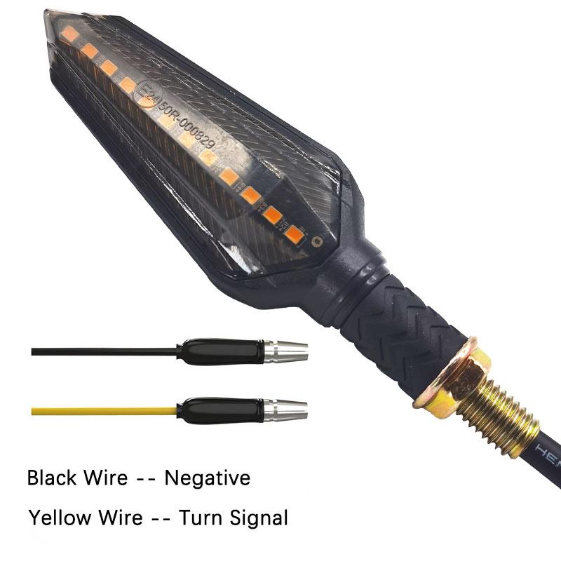 E24 Motorcycle Turn Signals Flowing Turn Signal Light 12LED Turn Signal Indicator Amber Light Blinker 12V M10 Approved E-Mark 3