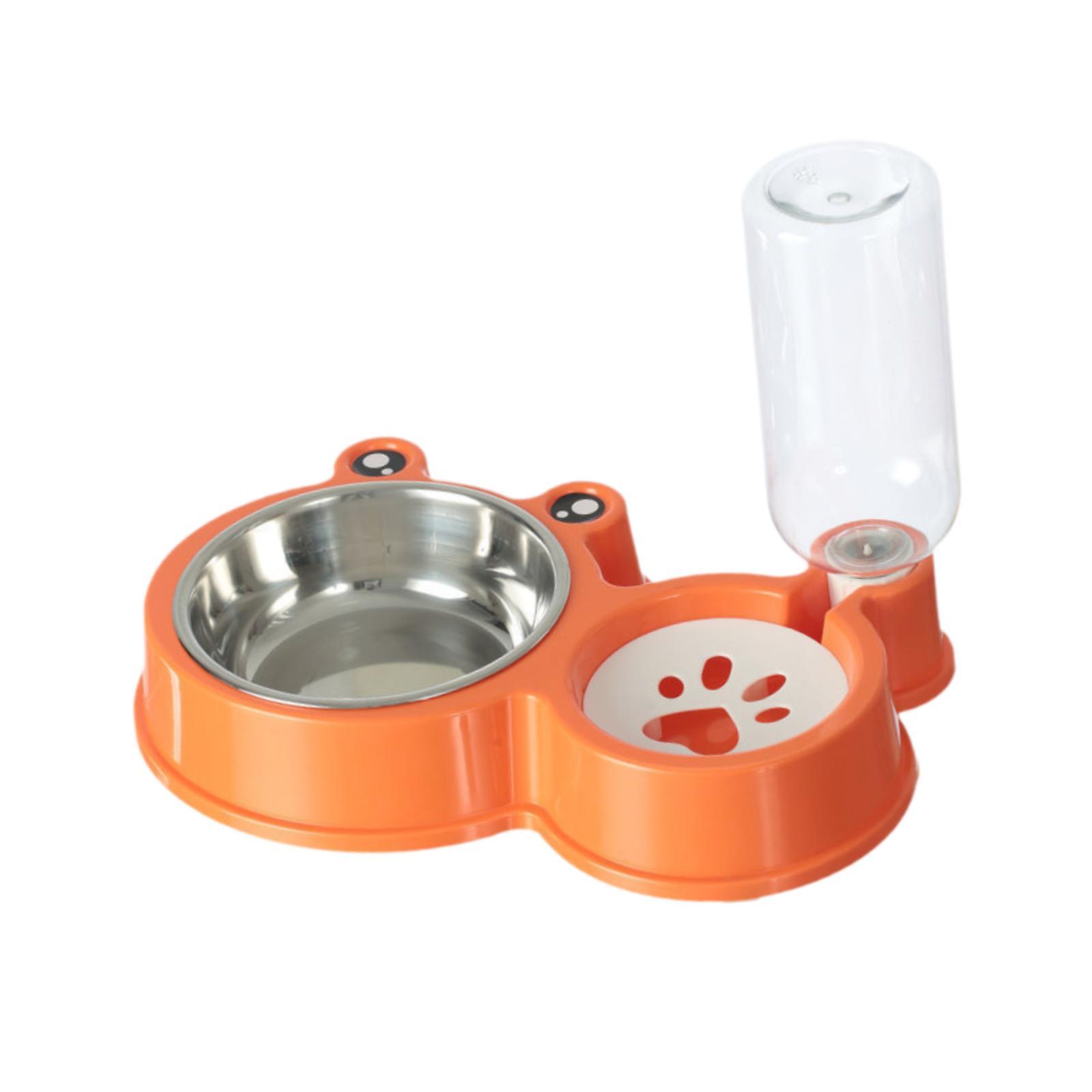 Pet Water and Food Bowl Set Water Dispenser Large Capacity Pet Feeding Station оранжевый