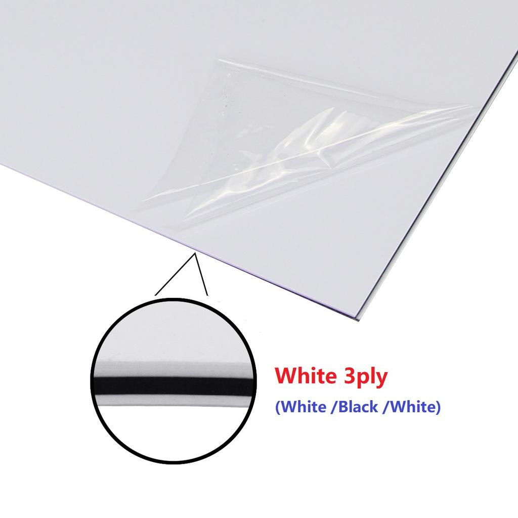 FLEOR 1pcs PVC Guitar Pickguard Blank Material 430x290mm Electric Guitar Bass Scratch Plate,White 3ply / White 1ply