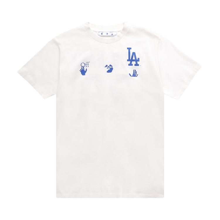 

Off-White x MLB Los Angeles Dodgers Tee Cream/Blue Men Tops OMAA027G21JER0096145 S