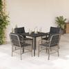 VidaXL Garden Dining Set and Cushions 5 Pcs Light Grey Rattan 3212167