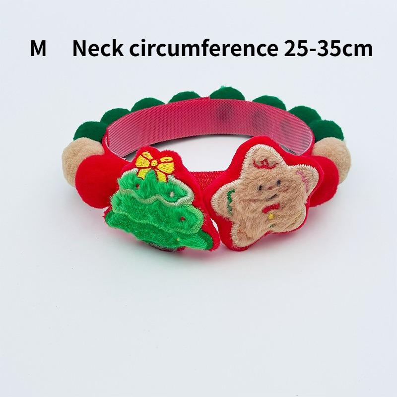 1Pcs Pet Ball Collar Christmas Tree Colorful Cat Dog Scarf Decorative Chain Safety Material Cute Snowman Elk Apple