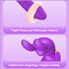 2 In1 G Spot Rabbit Vibrator Telescopic Dildo Powerful Vibrating Nipple Clitoris Stimulator Massager Adult For Women Sex Toys