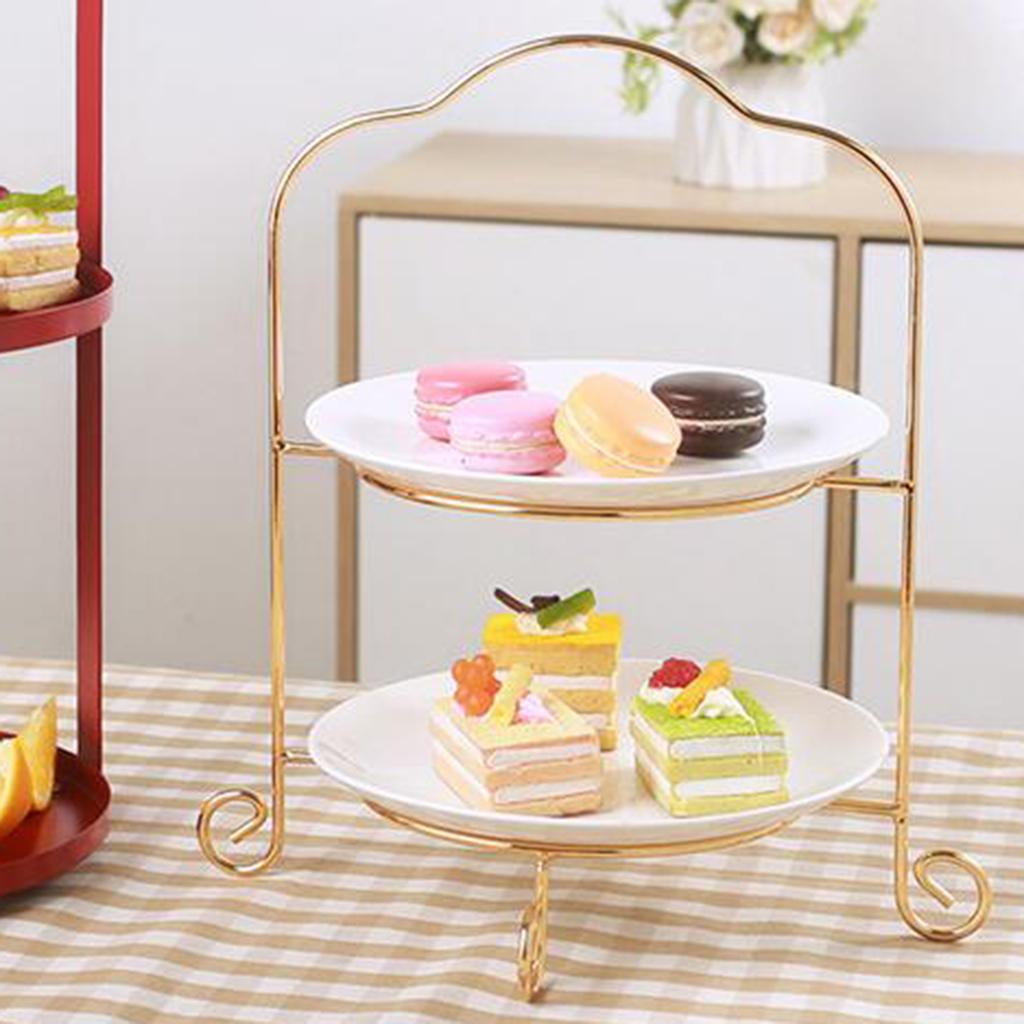 2 Tiered Cupcake Display Rack Metal Cake Stand for Tea Party Birthday Wedding Dessert Pastry Cookie Display Stand